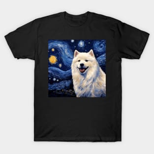 Samoyed Starry Night Painting T-Shirt